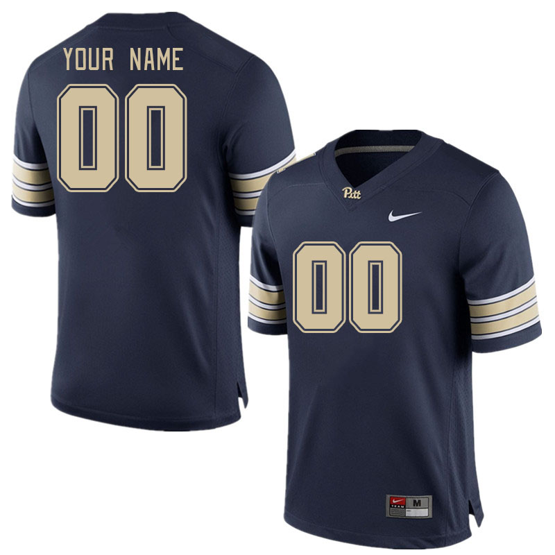 Custom Pitt Panthers Name And Number College Football Jerseys Stitched-Navy - Click Image to Close